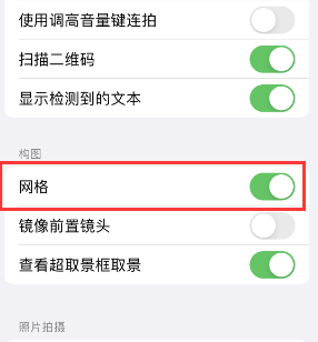 芷江苹果手机维修网点分享iPhone如何开启九宫格构图功能 